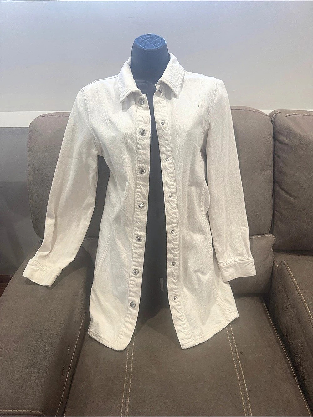 Zara White Utility Jacket Size Medium Like New